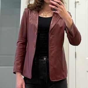 Red Leather Blazer